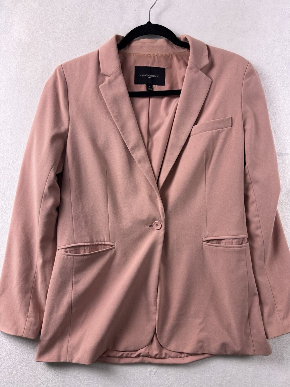 Banana Republic Blush Pink Blazer Women’s Size 6 Single Button Notch Lapel